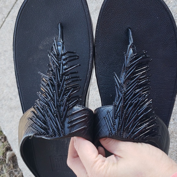 Fitflop Womens The Cha Cha Lighweight Sandals Size 8 Black Comfort - Picture 8 of 14